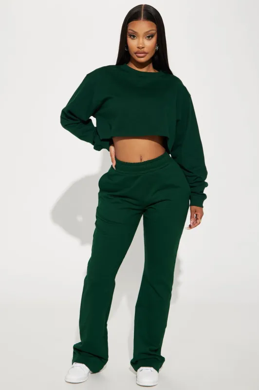 Flight Time Lounge Flare Pants - Green sold by Fashion Nova