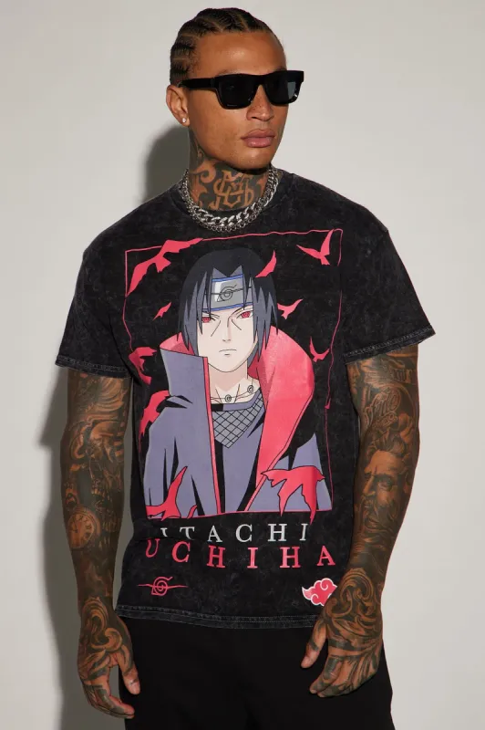 Naruto Itachi Uchiha Short Sleeve Tee - Black sold by Fashion Nova
