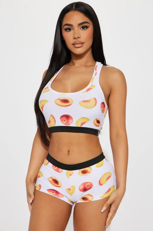 Peachy Dreams PJ Boxer Set - White/combo sold by Fashion Nova