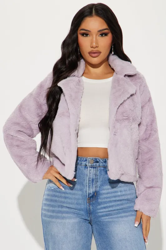 Princess Treatment Faux Fur Coat - Lavender sold by Fashion Nova