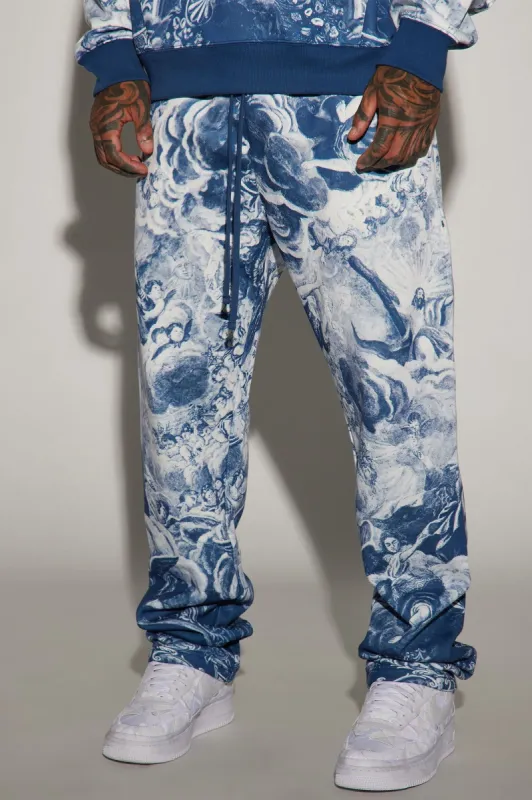 Tyson Renaissance Straight Sweatpant - Blue/combo sold by Fashion Nova