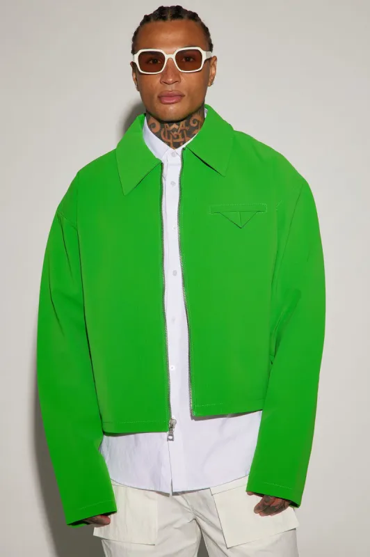 Inspiration Faux Leather Cropped Jacket - Green sold by Fashion Nova