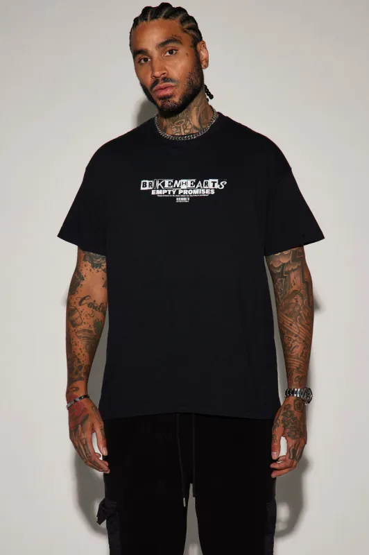 Brokenhearts Empty Promises Short Sleeve Tee - Black sold by Fashion Nova