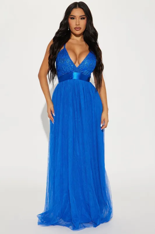 Let's Dance Tulle Maxi Dress - Royal sold by Fashion Nova