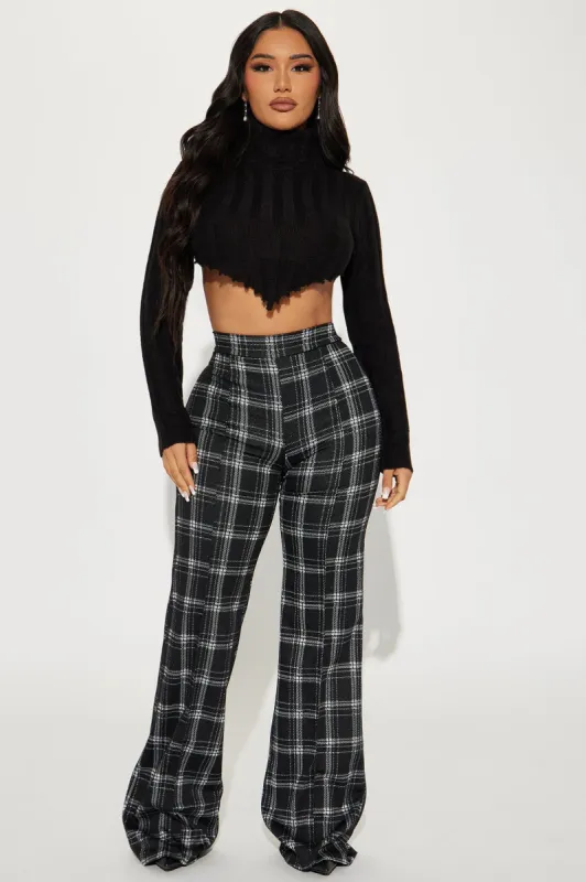 Victoria High Waisted Dress Pant - Black/combo sold by Fashion Nova