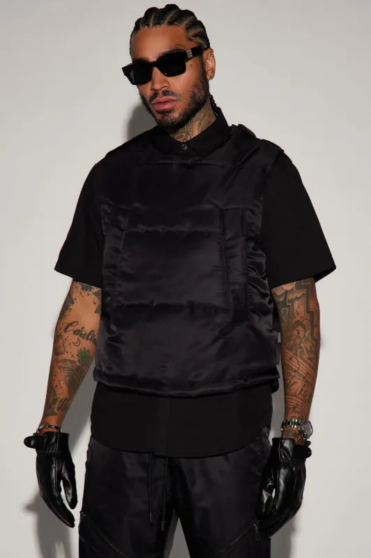 Detroit Velcro Puffer Vest - Black sold by Fashion Nova