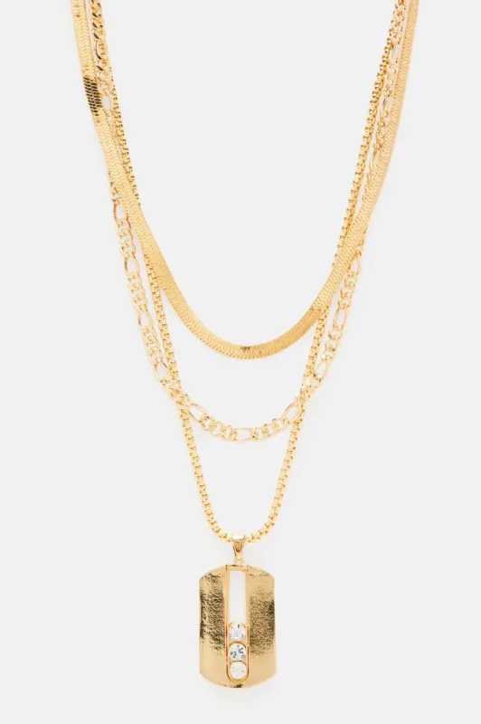 Savage Life 3 Piece Chain Necklace - Gold sold by Fashion Nova