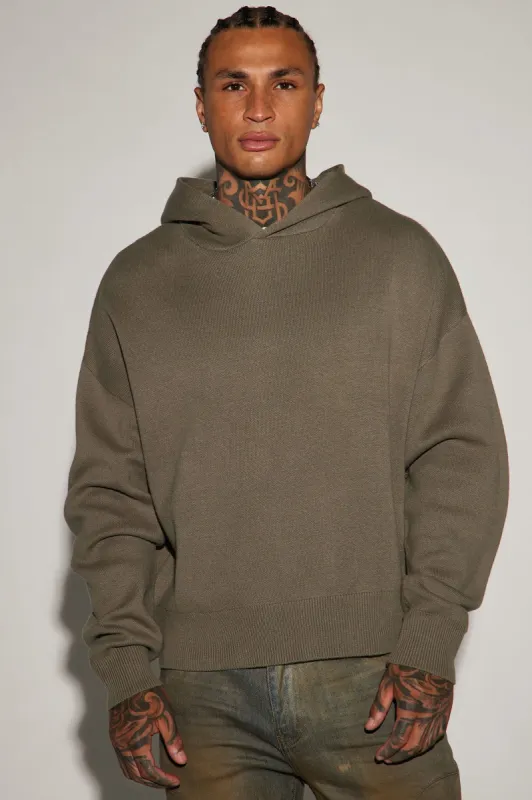 In My Feels Heavyweight Sweater Hoodie - Olive sold by Fashion Nova