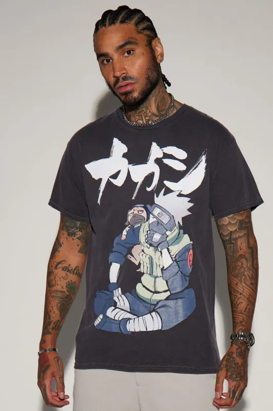 Naruto Kakashi Sensei Vigilance Short Sleeve Tee - Black made by Fashion Nova