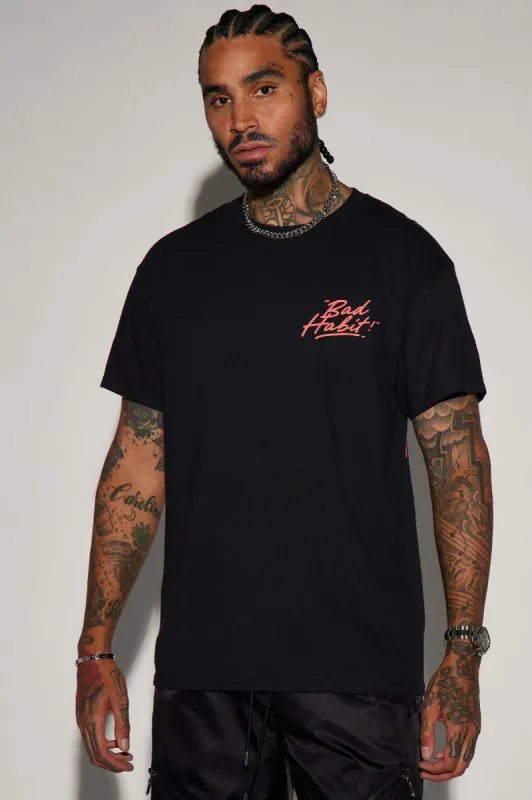 Bad Habits Good Times Short Sleeve Tee - Black sold by Fashion Nova