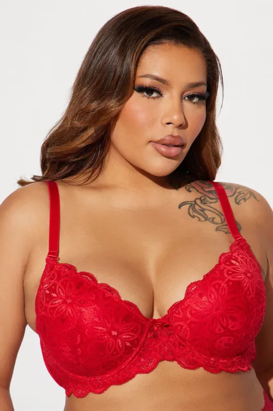 Floral Feelings Lace Bra - Red sold by Fashion Nova