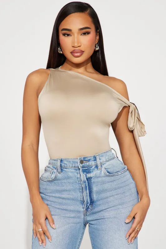 Kamari Off Shoulder Top - Taupe sold by Fashion Nova