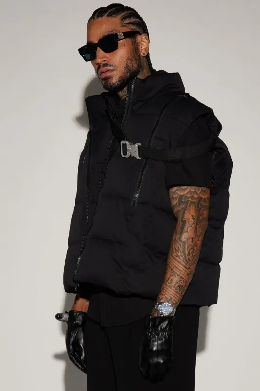 Lucid Zip Up Puffer Vest - Black sold by Fashion Nova