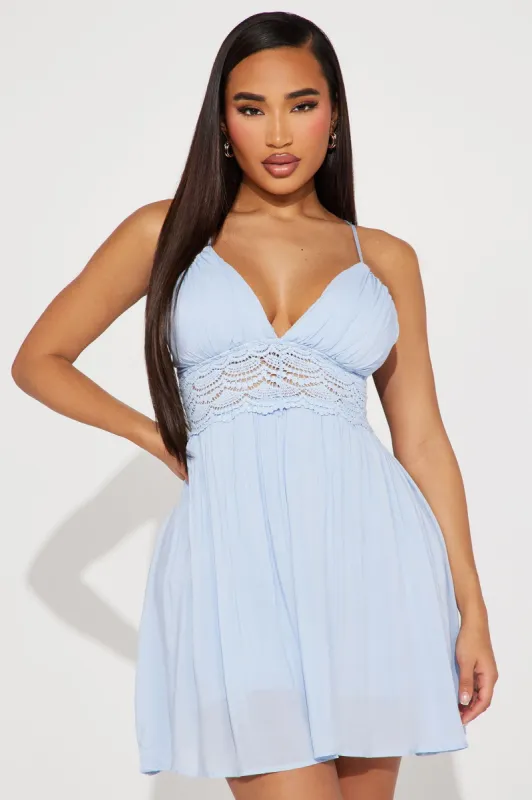 Clementine Mini Dress - Light Blue sold by Fashion Nova