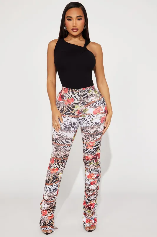 Rosalia Stacked Pant - Red/combo sold by Fashion Nova