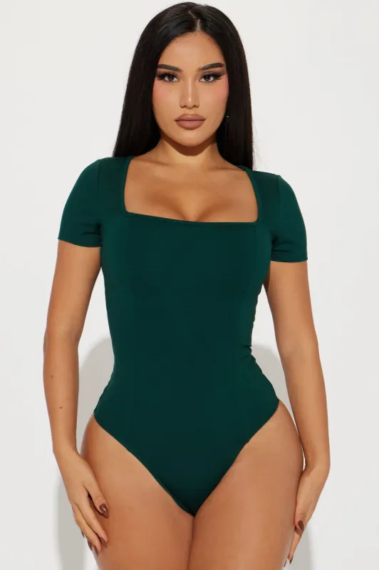 Tanya Square Neck Bodysuit - Hunter sold by Fashion Nova
