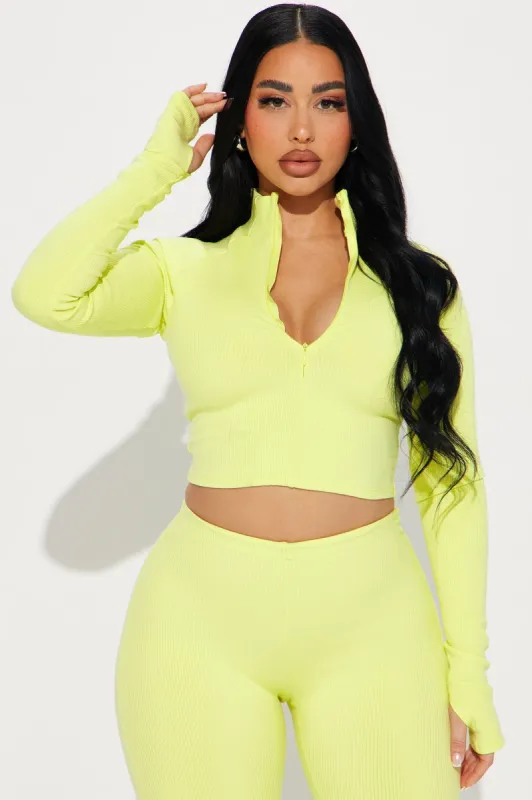 Nicole Collared Snatched Top - Citron sold by Fashion Nova