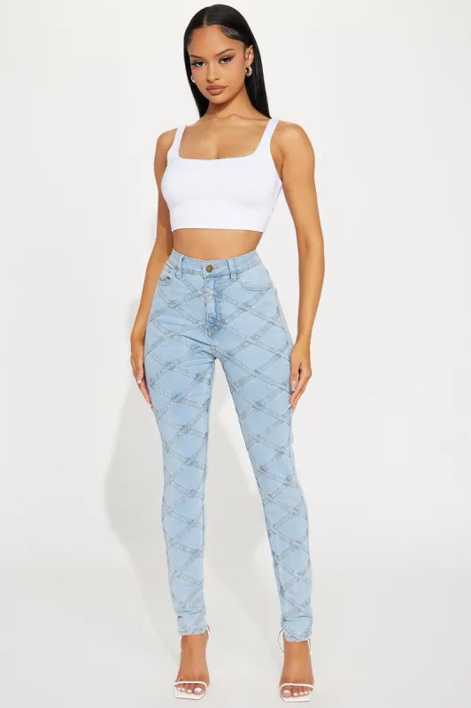 Can't Be Without You Stretch Skinny Jeans - Light Wash sold by Fashion Nova