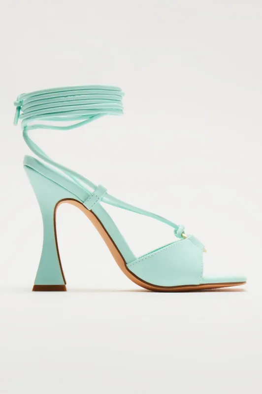 Feel The Vibe Wrap Up Heels - Mint sold by Fashion Nova