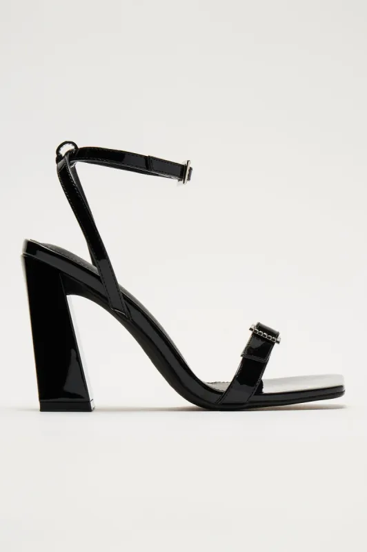 Won't Ask Twice Heeled Sandals - Black sold by Fashion Nova