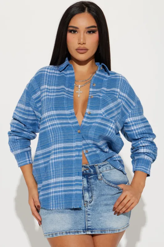 Fly High Plaid Shirt - Blue/combo sold by Fashion Nova