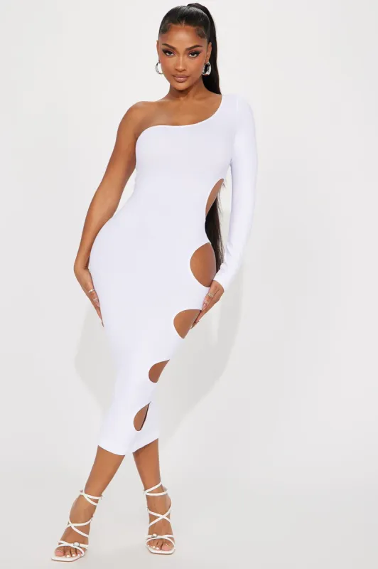 Natalia Seamless Midi Dress - White sold by Fashion Nova
