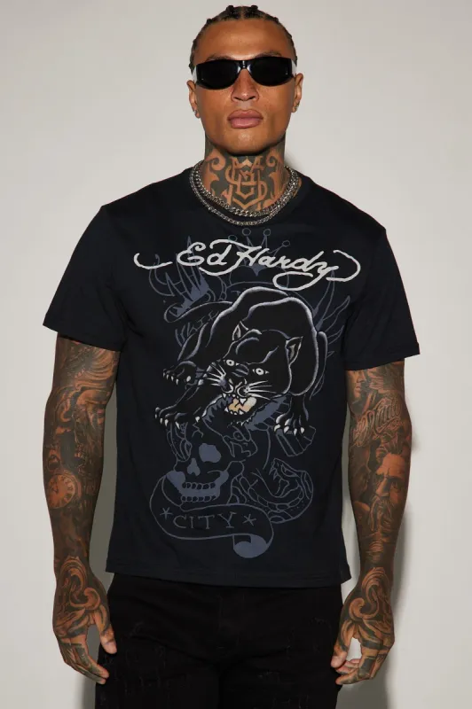 Ed Hardy Crouching Panther Short Sleeve Tee - Black sold by Fashion Nova