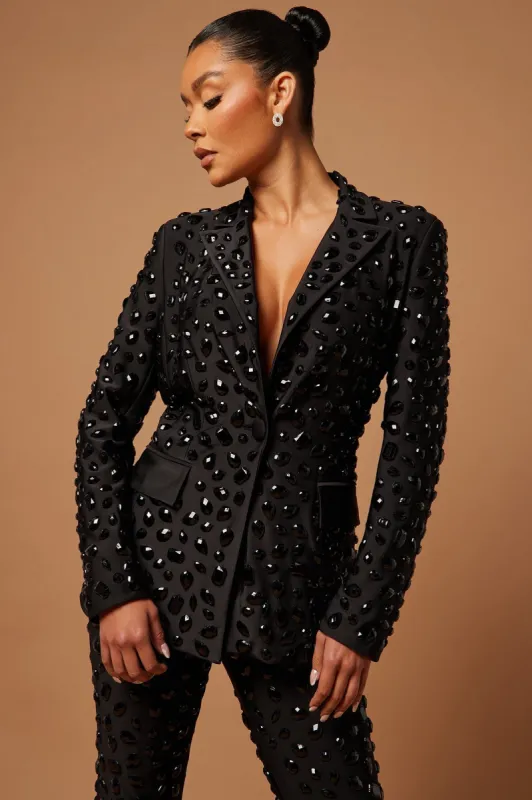 Cordelia Embellished Blazer - Black sold by Fashion Nova