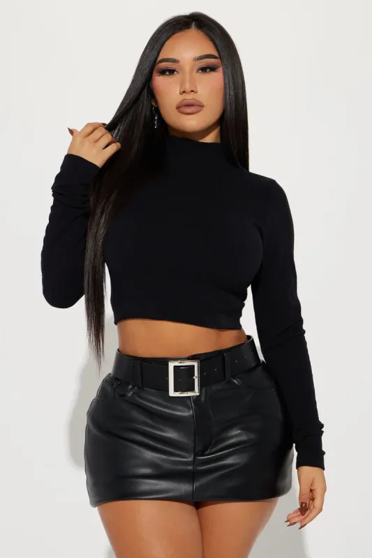 Mariana Seamless Long Sleeve Top - Black sold by Fashion Nova