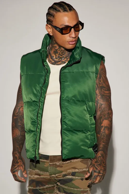 Geneva Puffer Vest - Green sold by Fashion Nova