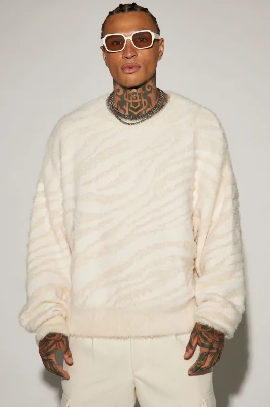 Textured Crewneck Sweater - Cream sold by Fashion Nova