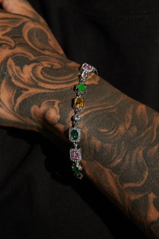 Cross Mixed Colors Bracelet - Silver sold by Fashion Nova