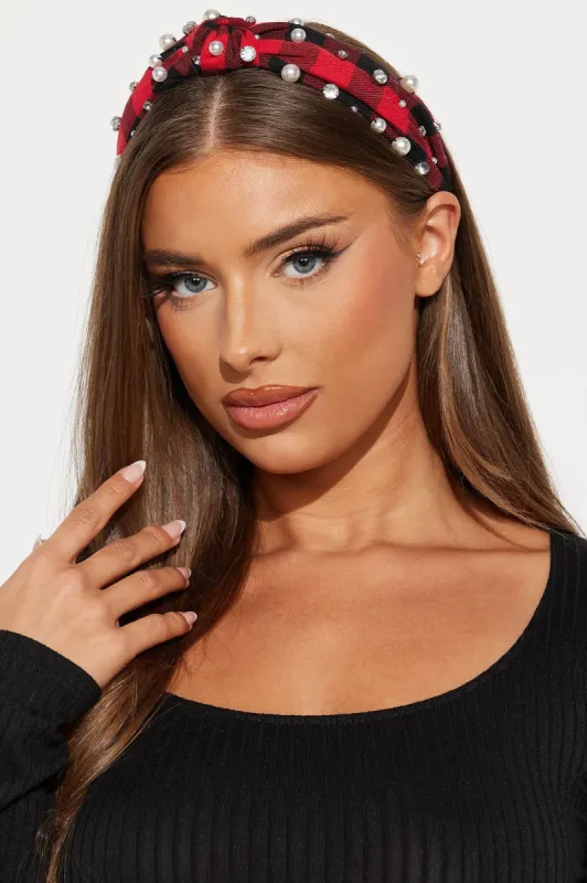 Pearls For Serena Headband - Red sold by Fashion Nova