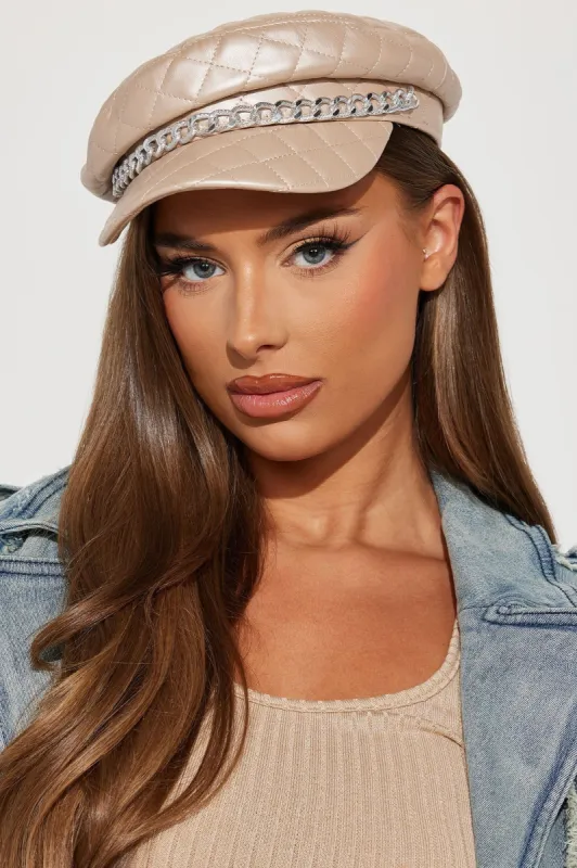 Quilt These Lies Cabbie Hat - Champagne sold by Fashion Nova