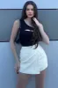 Good For You Faux Leather Skort - Cream sold by Fashion Nova