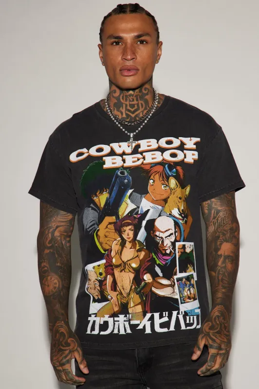 Cowboy Bebop Oversized Print Short Sleeve Tee - Black sold by Fashion Nova