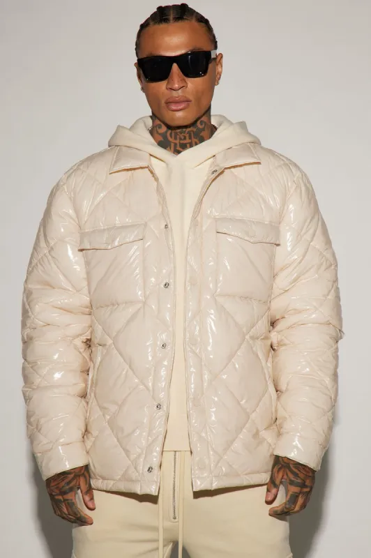 Your Diamond Quilted Puffer Jacket - Cream sold by Fashion Nova