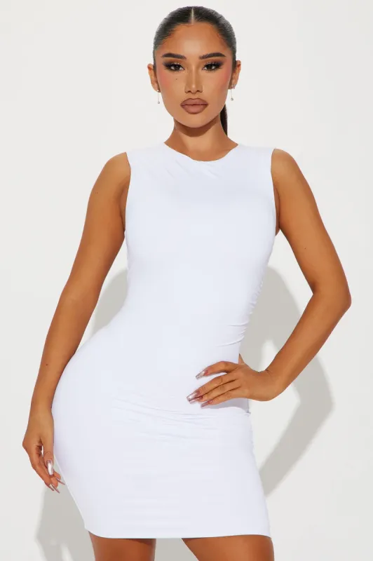 Callie Double Lined Mini Dress - White sold by Fashion Nova