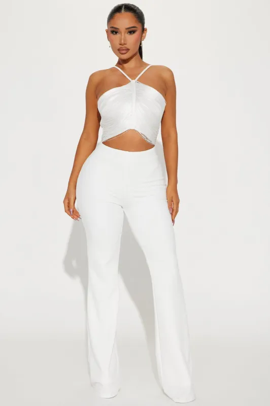 Kelani Fringe Jumpsuit - Ivory sold by Fashion Nova