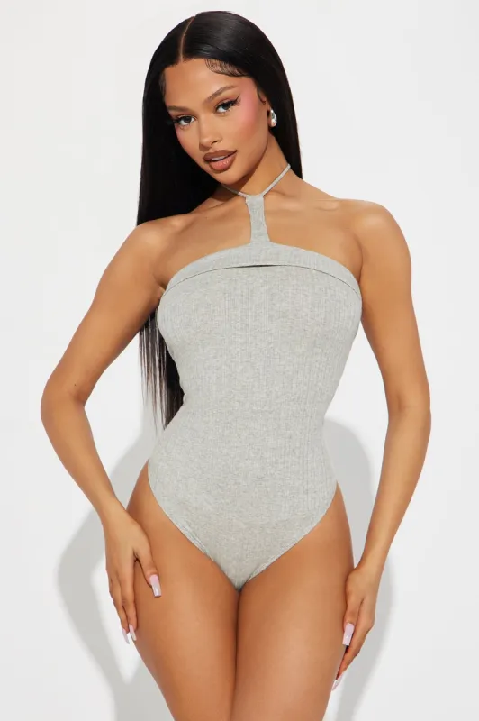 Girls Brunch Bodysuit - Heather Grey sold by Fashion Nova