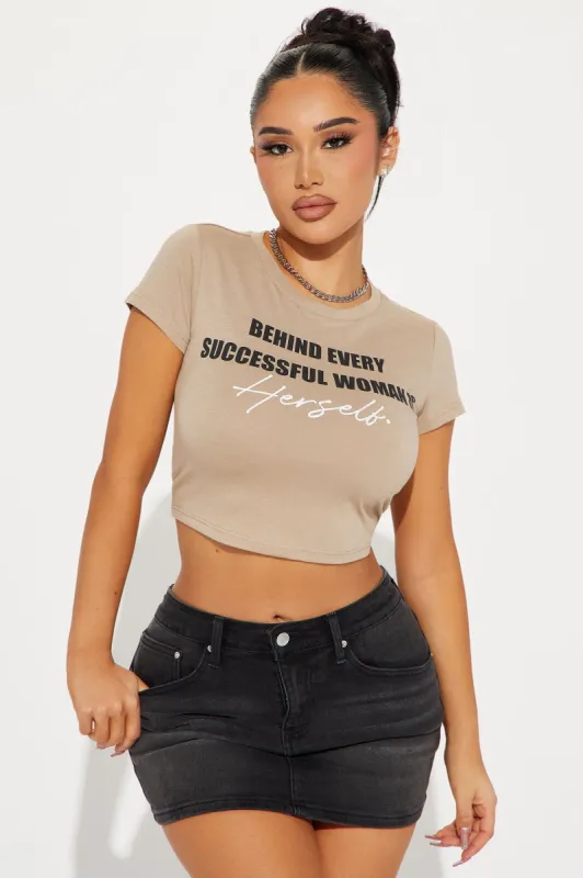 Successful Woman Fitted Tee - Sand sold by Fashion Nova