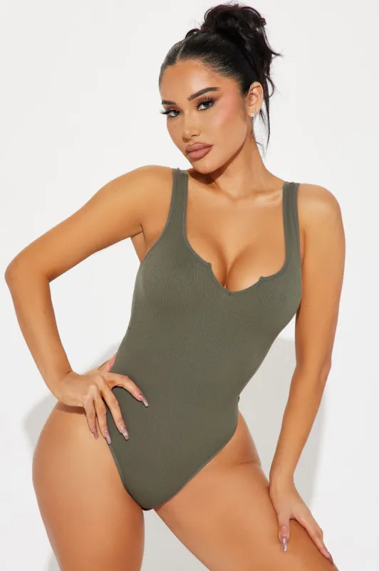 That's My Type Seamless Bodysuit - Olive sold by Fashion Nova