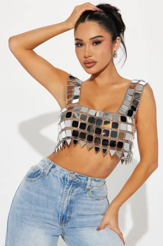 Yuma Metal Top - Silver sold by Fashion Nova