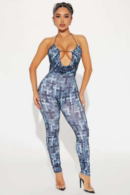 Cross Your Heart Jumpsuit - Black/combo sold by Fashion Nova
