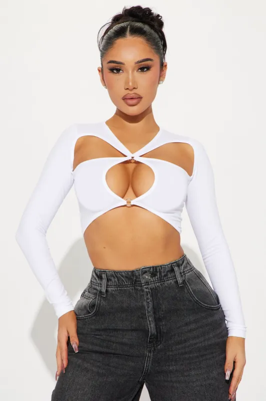 Droppin The Heat Crop Top - White sold by Fashion Nova