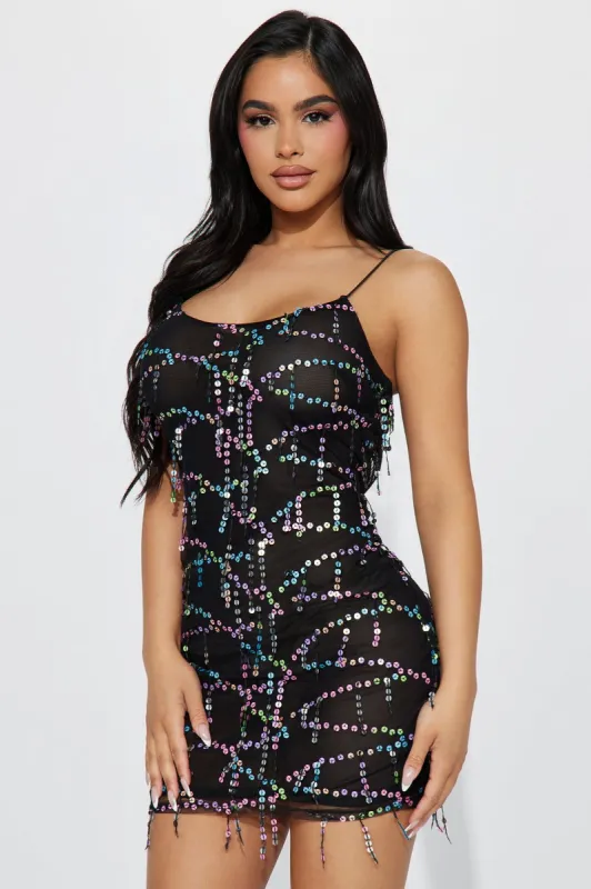 Emma Sequin Mini Dress - Black sold by Fashion Nova