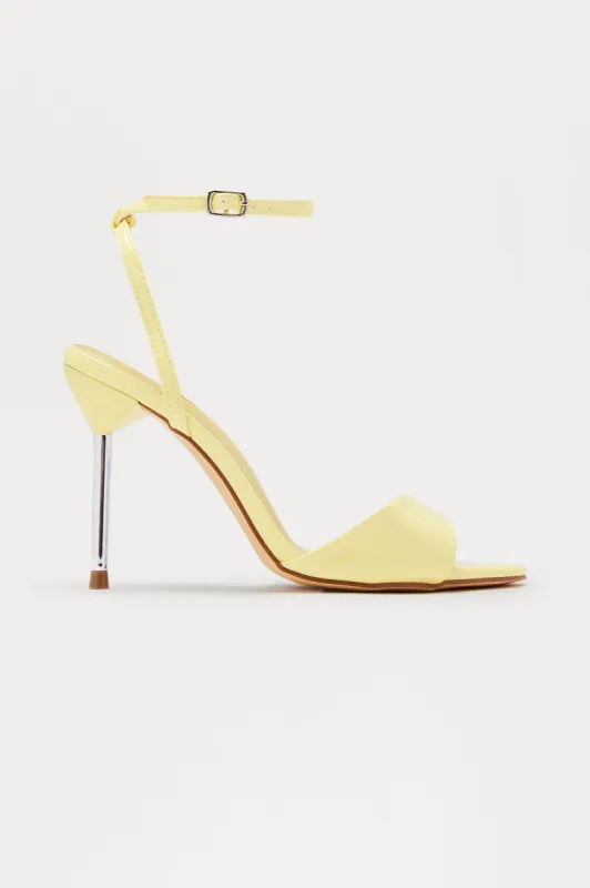 Annabeth Faux Patent Pointed Toe Heels - Yellow sold by Fashion Nova