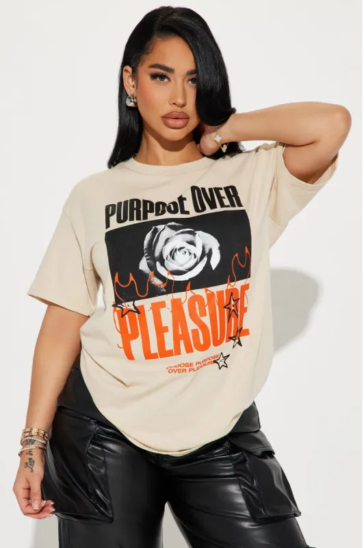 Purpose Over Pleasure T-Shirt - Nude sold by Fashion Nova