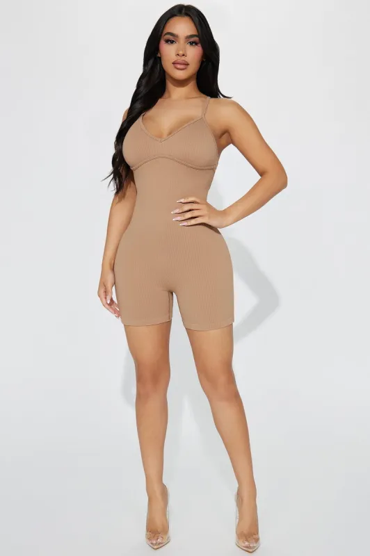 Chealsea Seamless Romper - Taupe sold by Fashion Nova