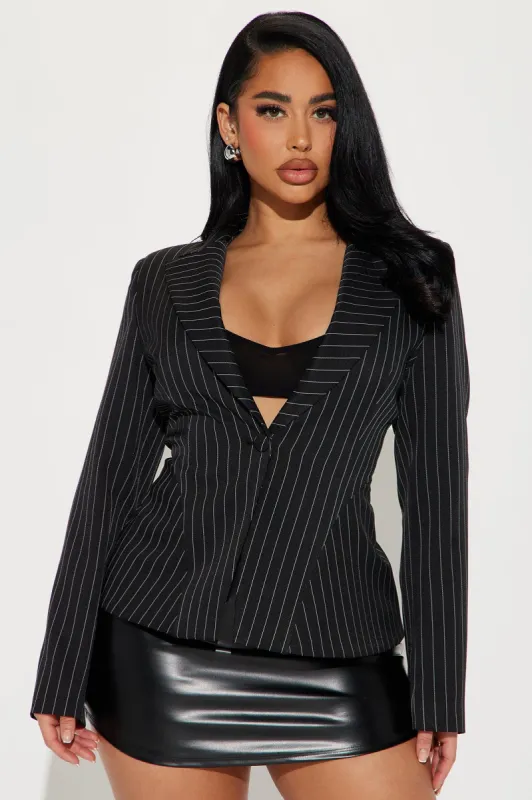 I Mean Business Blazer - Black sold by Fashion Nova